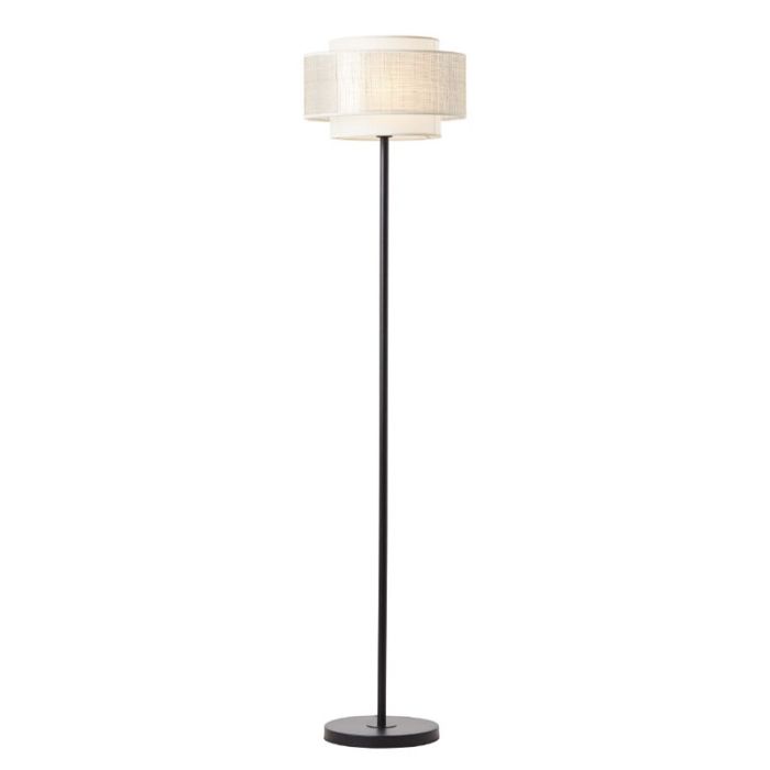 Rustic floor lamp beige, Gerbert, with switch