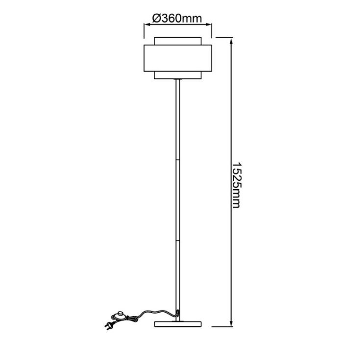 Rustic floor lamp beige, Gerbert, with switch