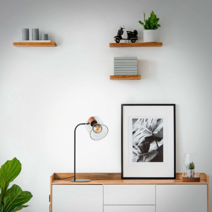 Modern table lamp grey, Serkan, with switch