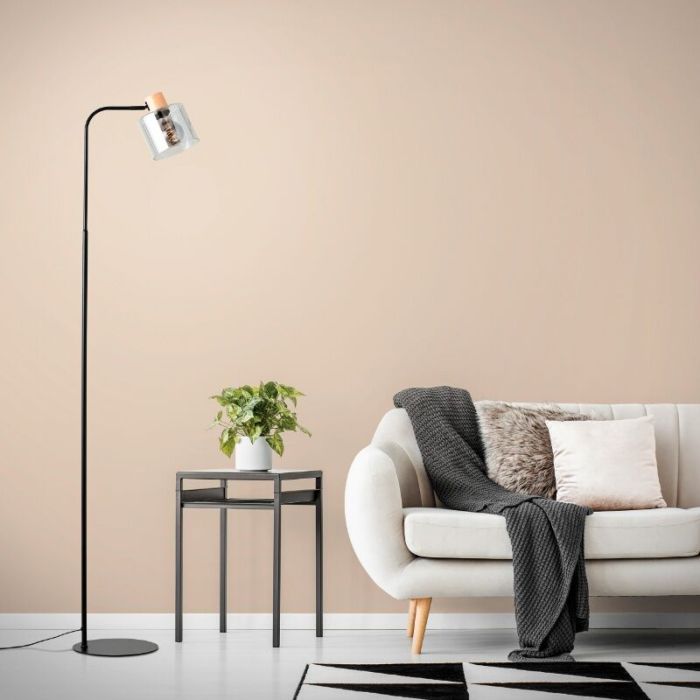 Modern floor lamp grey, Serkan, with switch