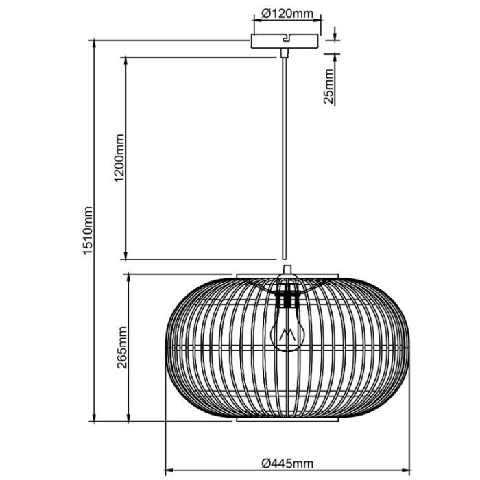Rattan pendant light brown, Sevim