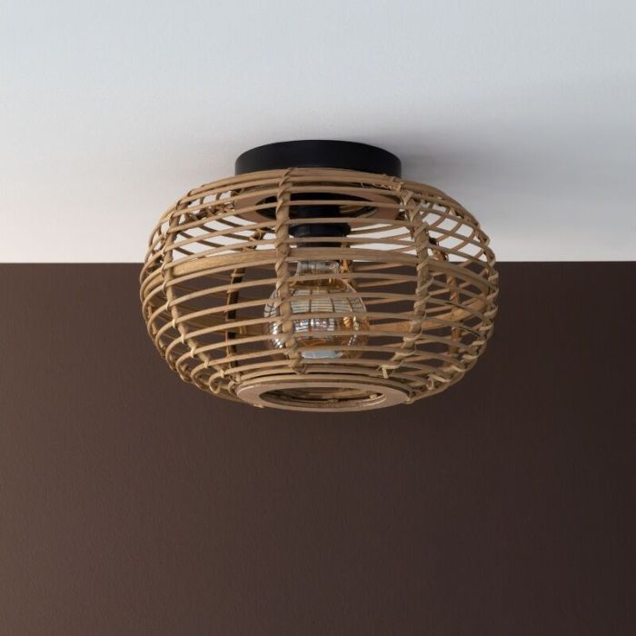 Rattan ceiling light brown, Sevim