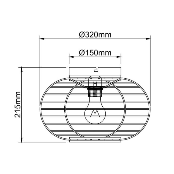 Rattan ceiling light brown, Sevim