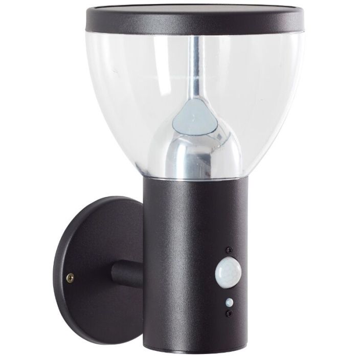 Modern solar outdoor wall light black, Saar, 3W, 3000K LED, IP44