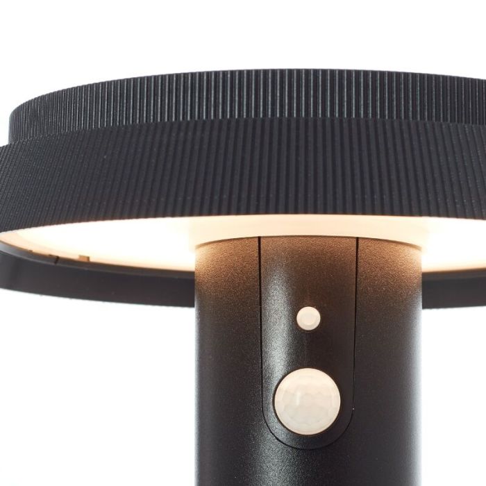 Metal solar outdoor floor lamp black, Ridvan, 4W, 3000K LED, IP44