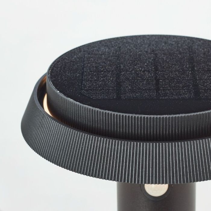 Metal solar outdoor floor lamp black, Ridvan, 4W, 3000K LED, IP44