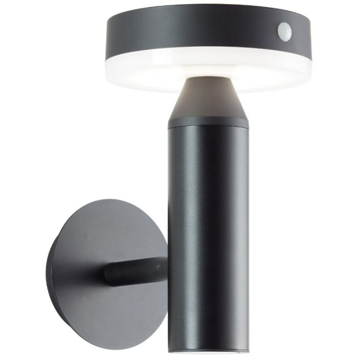 Metal solar outdoor wall light black, Kubilay, 3W, 4000K LED, IP44