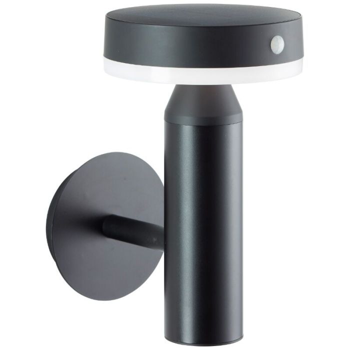 Metal solar outdoor wall light black, Kubilay, 3W, 4000K LED, IP44
