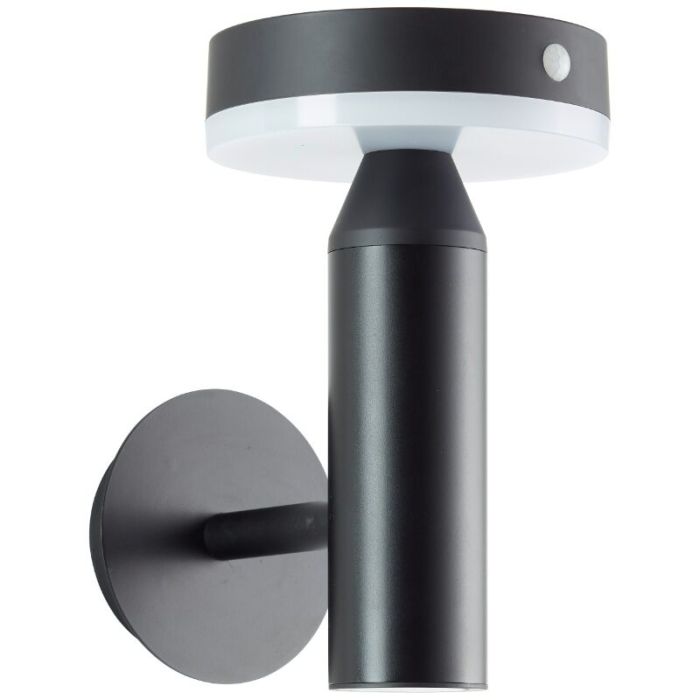 Metal solar outdoor wall light black, Kubilay, 3W, 4000K LED, IP44