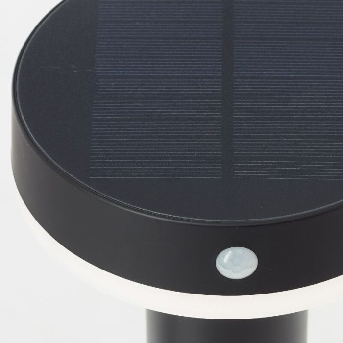 Metal solar outdoor floor lamp black, Kubilay, 3W, 4000K LED, IP44