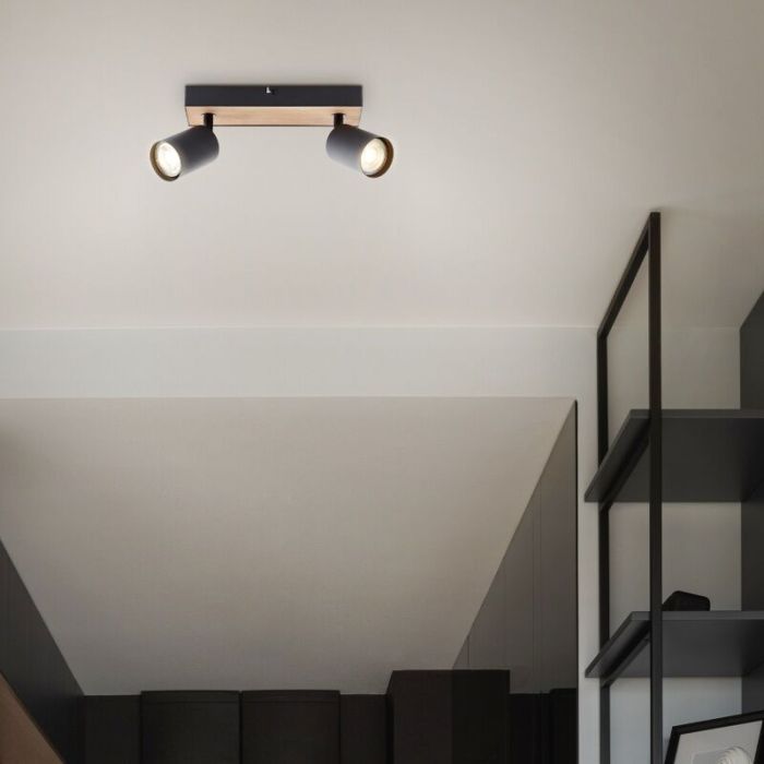Modern ceiling spotlight black, Leendert
