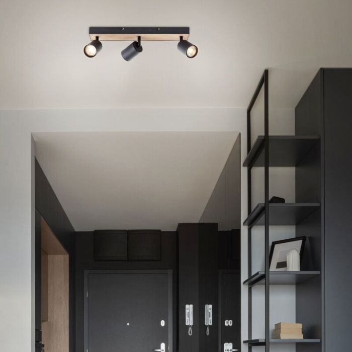 Modern ceiling spotlight black, Leendert