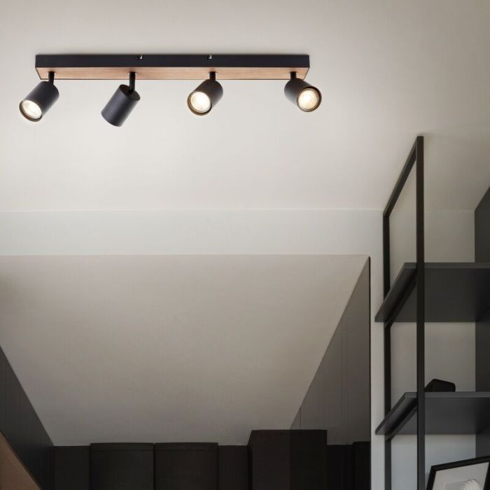 Modern ceiling spotlight black, Leendert
