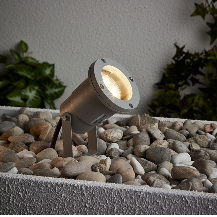 Glass garden spike light grey, Shanna, 3W, 3000K LED, IP44