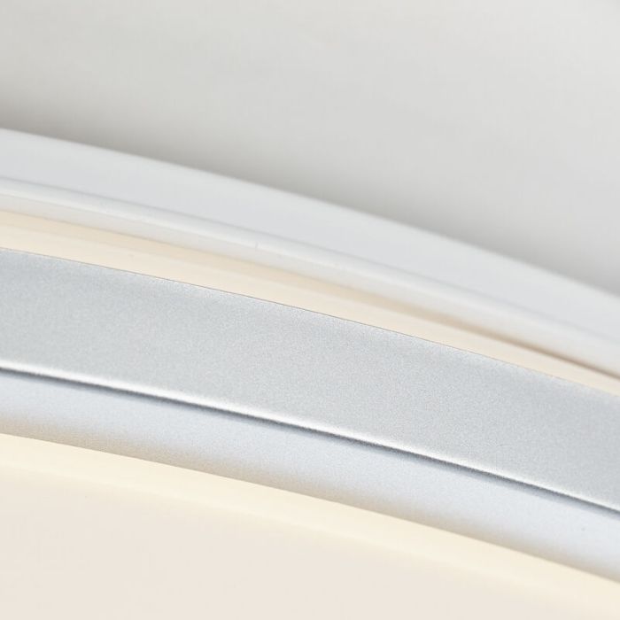 Modern flush ceiling light white, Haron, 60W, adjustable light colour LED, with remote control