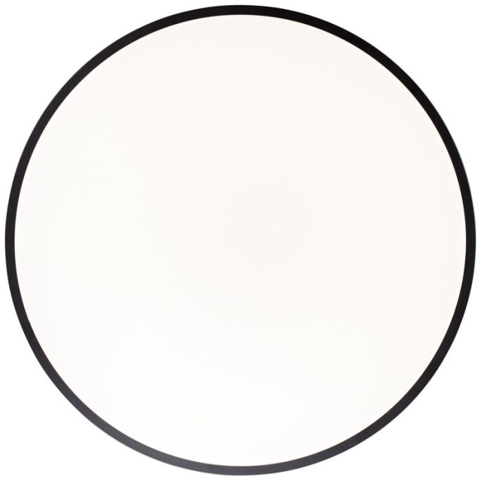 Modern flush ceiling light black, Asude, 60W, warm to cold white adjustable LED, with remote control