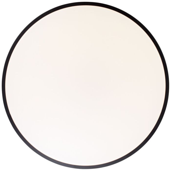 Modern flush ceiling light black, Asude, 60W, warm to cold white adjustable LED, with remote control