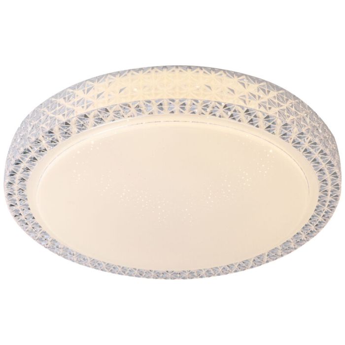 Design flush ceiling light white, Baki, 60W, adjustable light colour LED, with remote control