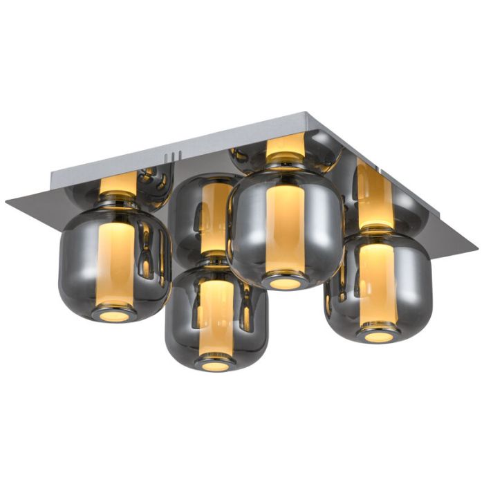 Design ceiling light chrome, Emmely, 22W, 3000K LED