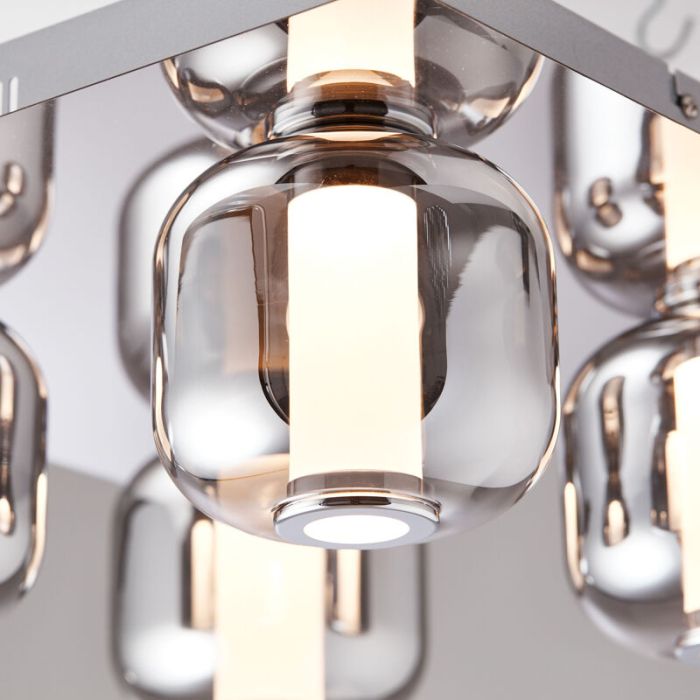 Design ceiling light chrome, Emmely, 22W, 3000K LED