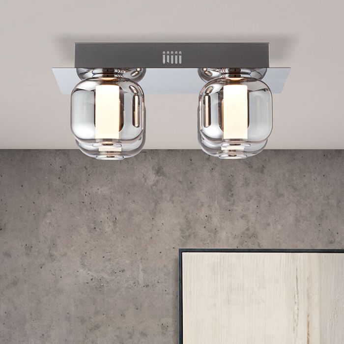 Design ceiling light chrome, Emmely, 22W, 3000K LED