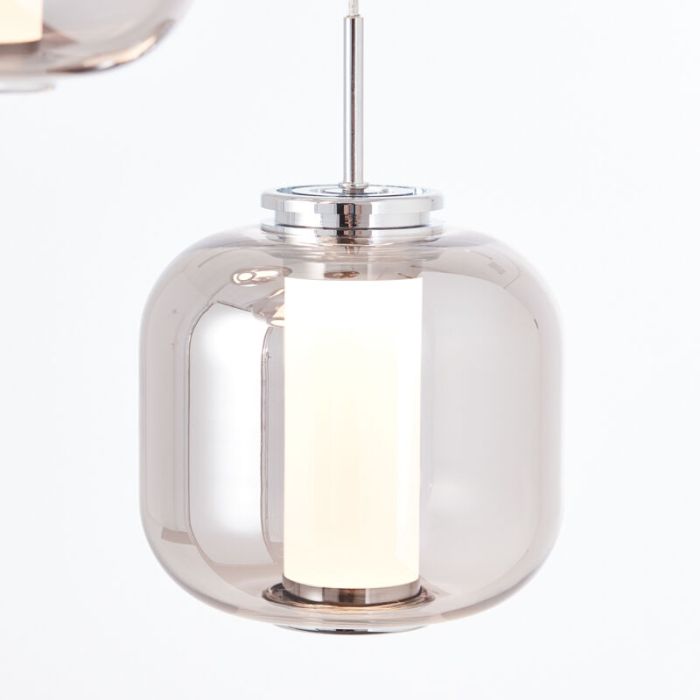 Design pendant light chrome, Emmely, 17W, 3000K LED