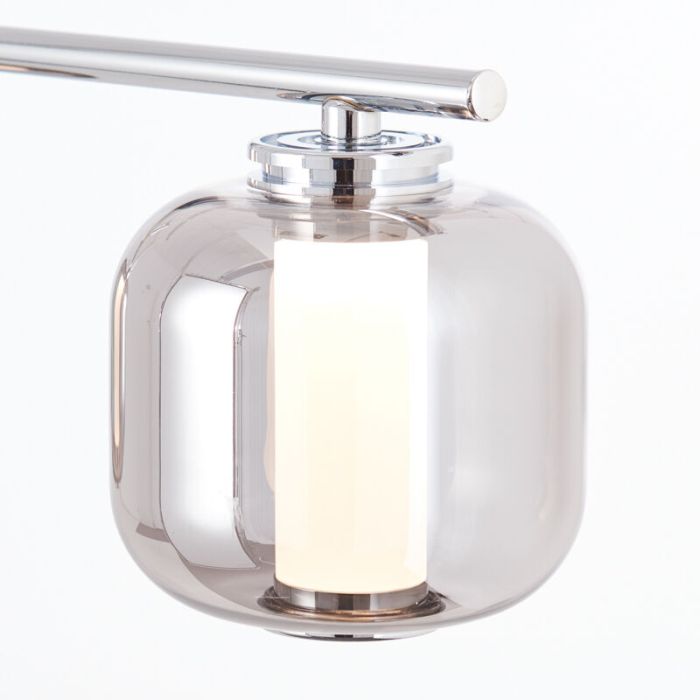 Design pendant light chrome, Emmely, 17W, 3000K LED