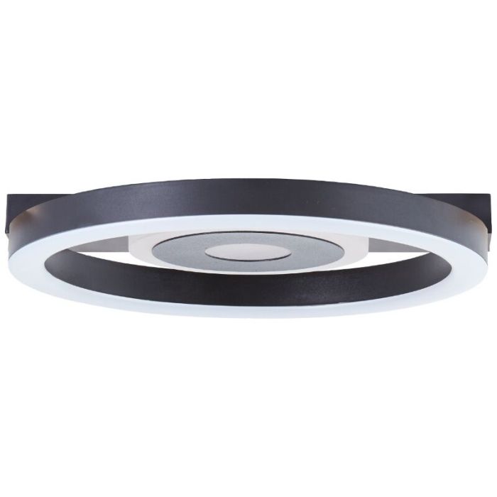 Design flush ceiling light black, Konrad, 9W, 3000K LED