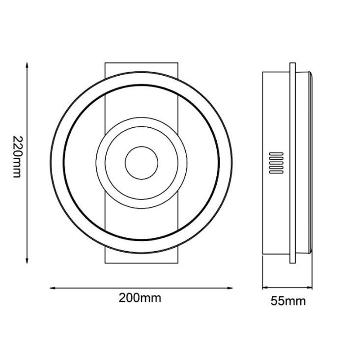 Design flush ceiling light brown, Konrad, 9W, 3000K LED