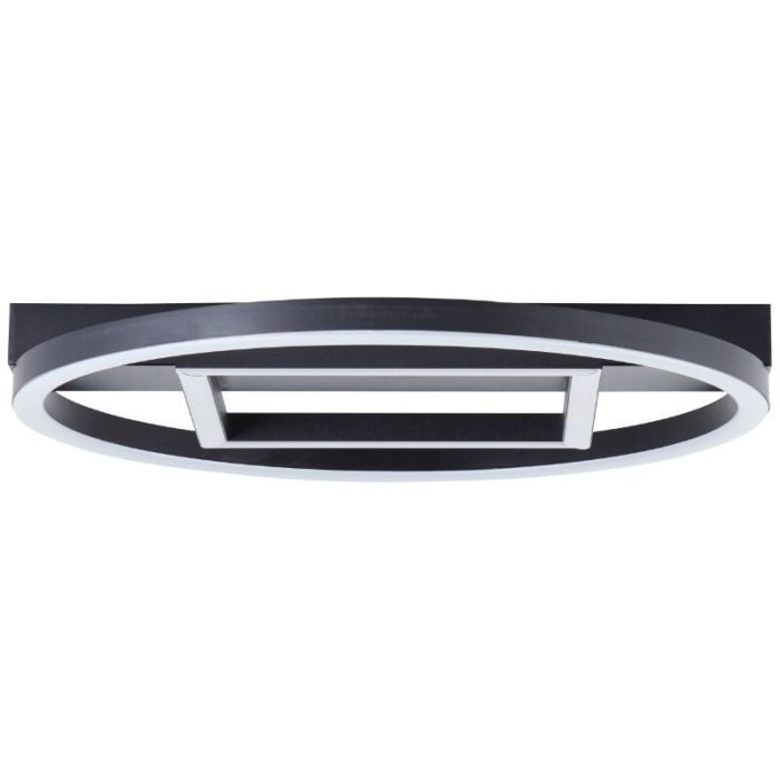 Design flush ceiling light black, Konrad, 20W, 3000K LED