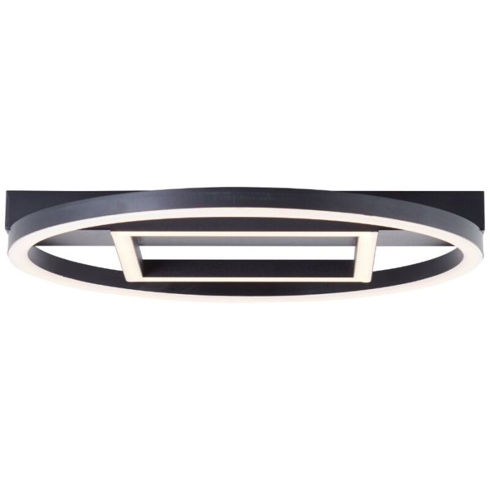 Design flush ceiling light black, Konrad, 20W, 3000K LED