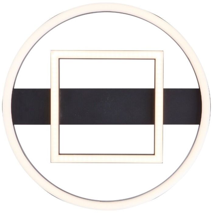 Design flush ceiling light black, Konrad, 20W, 3000K LED