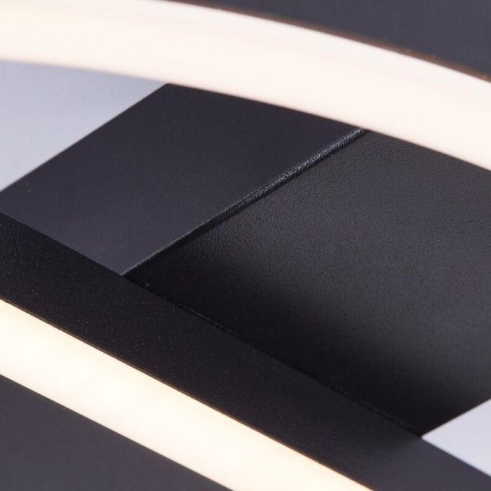 Design flush ceiling light black, Konrad, 20W, 3000K LED