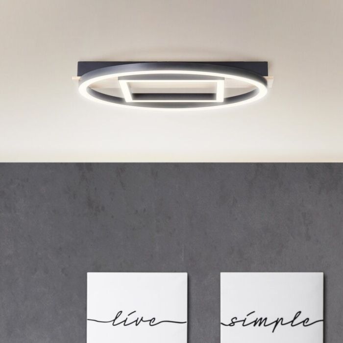 Design flush ceiling light brown, Konrad, 20W, 3000K LED