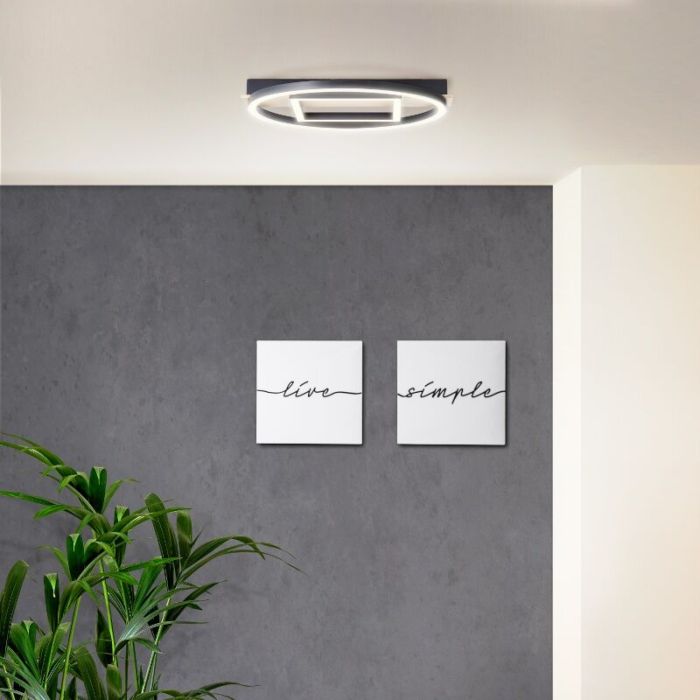 Design flush ceiling light brown, Konrad, 20W, 3000K LED