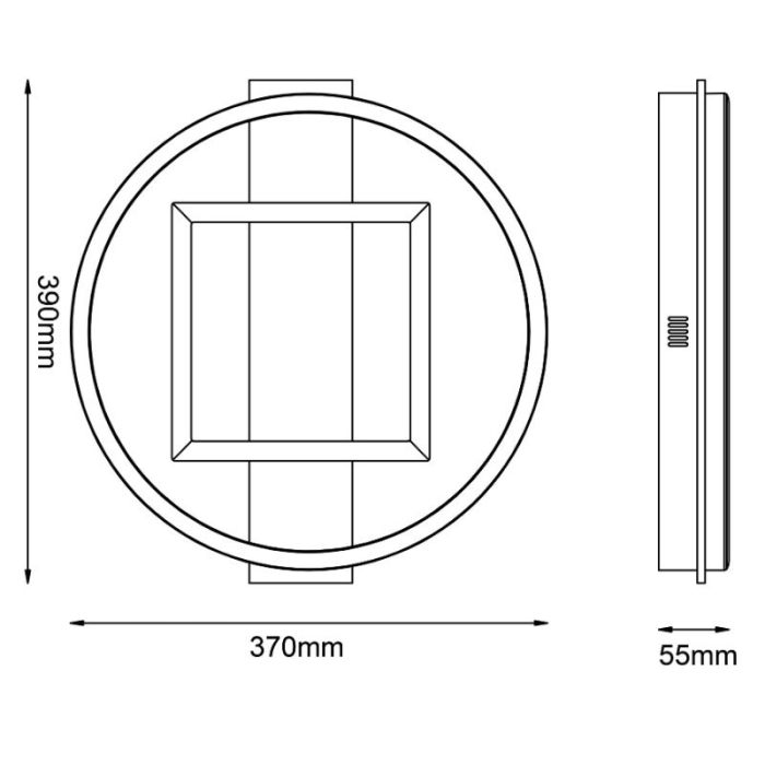 Design flush ceiling light brown, Konrad, 20W, 3000K LED
