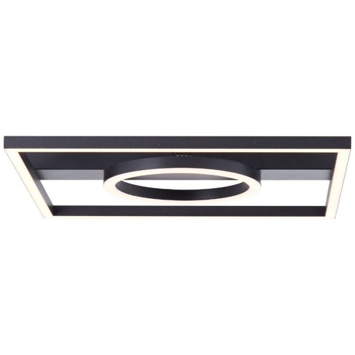 Design flush ceiling light black, Konrad, 20W, 3000K LED