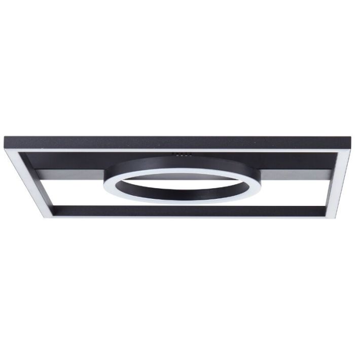 Design flush ceiling light black, Konrad, 20W, 3000K LED