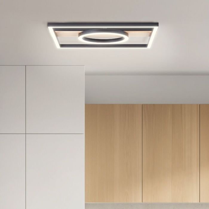 Design flush ceiling light brown, Konrad, 20W, 3000K LED