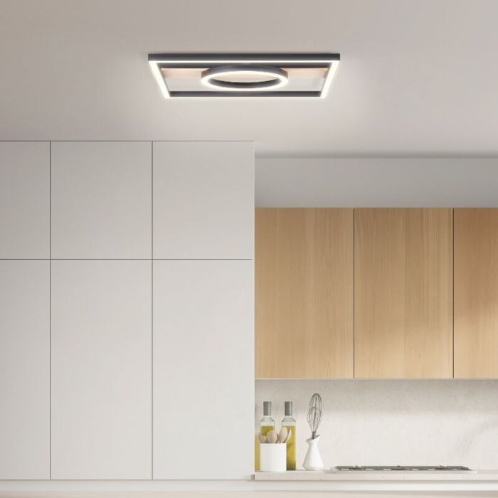 Design flush ceiling light brown, Konrad, 20W, 3000K LED
