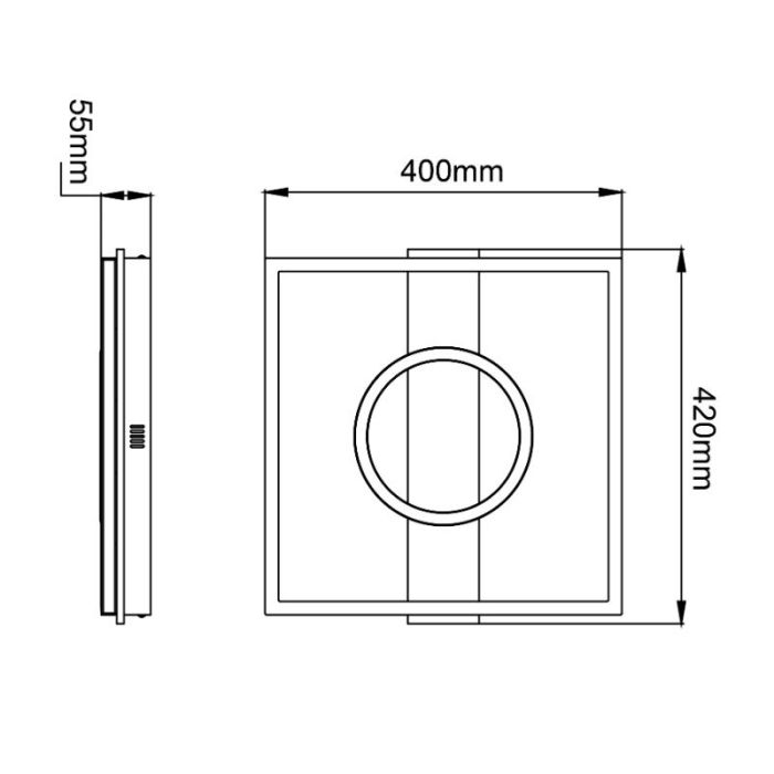 Design flush ceiling light brown, Konrad, 20W, 3000K LED