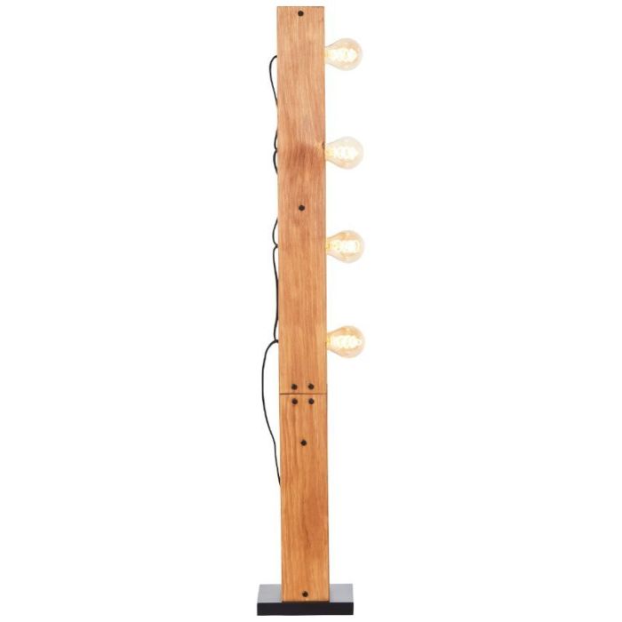 Wood floor lamp brown, Rasha, with switch