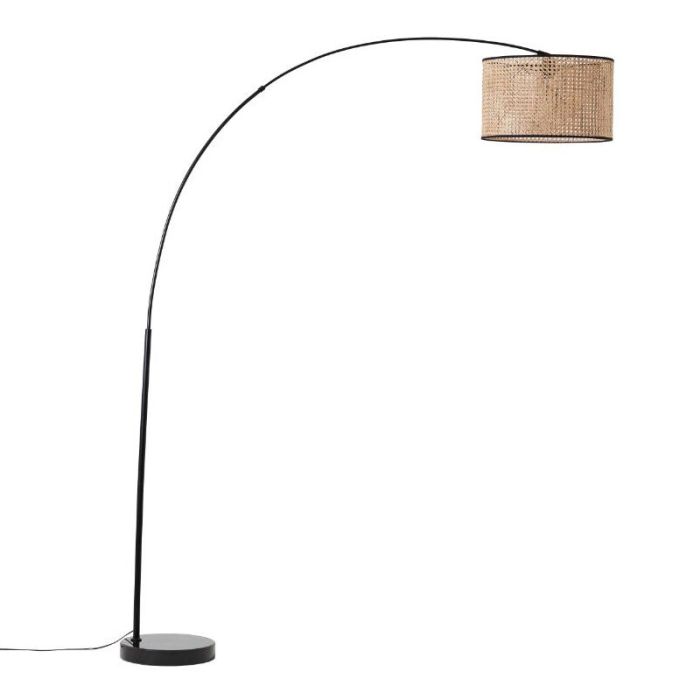 Rustic floor lamp beige, Emmelie, with switch
