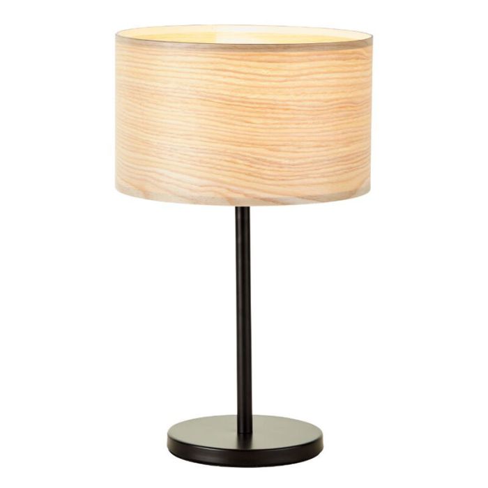 Wood table lamp beige, Enna, with switch