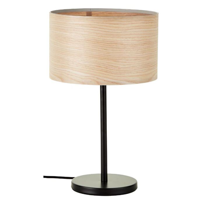 Wood table lamp beige, Enna, with switch