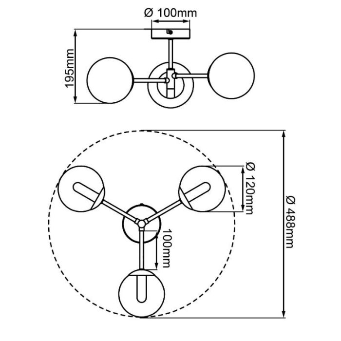 Design bathroom ceiling light gold, Ramon, IP44