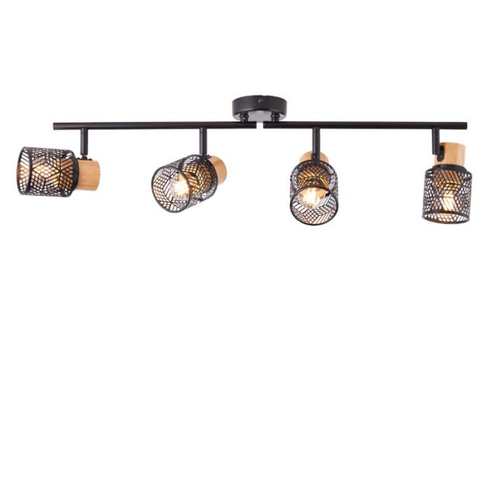 Wood ceiling spotlight black, Sherona