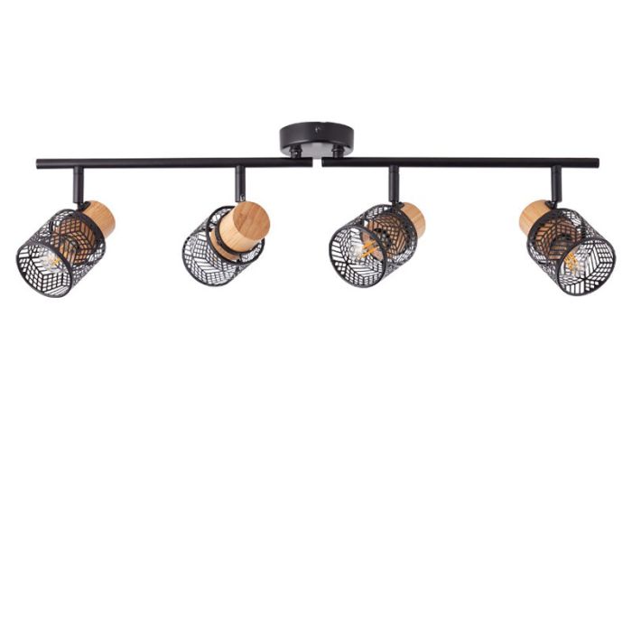 Wood ceiling spotlight black, Sherona