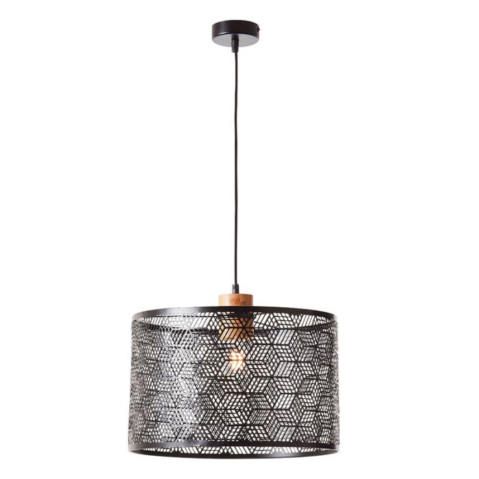 Wood dining table hanging lamp black, Sherona