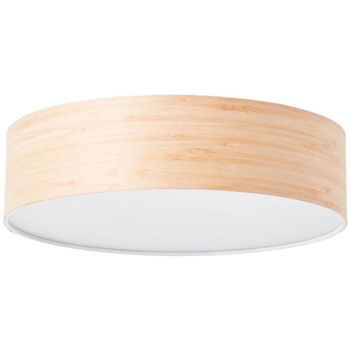 Wood flush ceiling light beige, Enna
